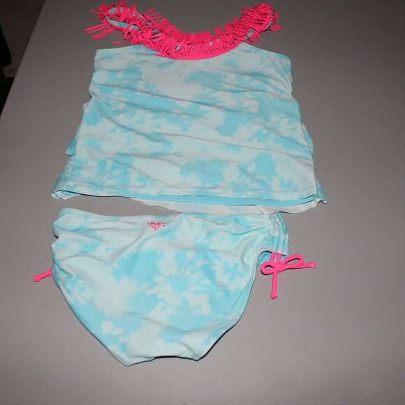 Blue & White 2 Pcs Justice Tankini Swimsuit Size 14 - Picture 6 of 11